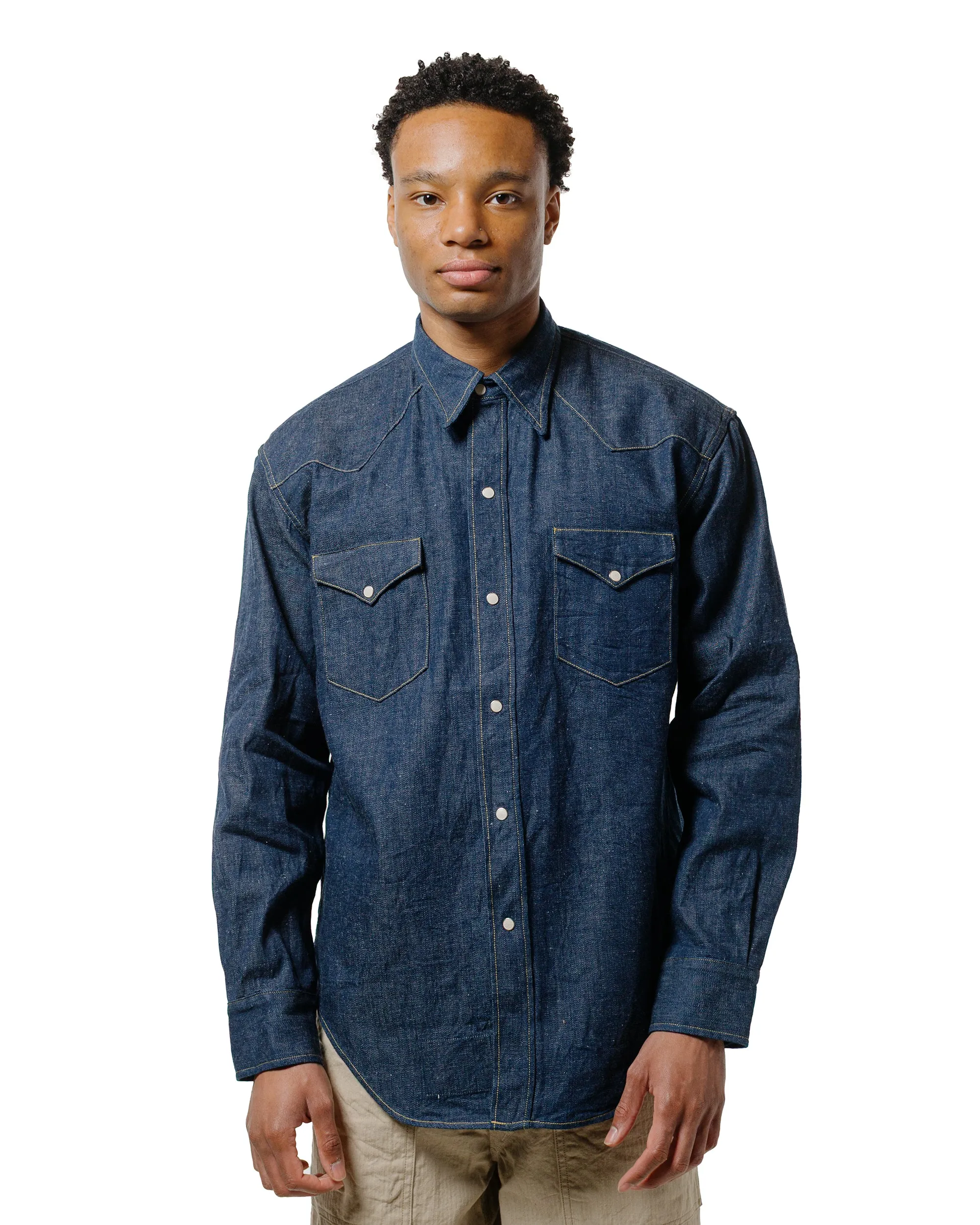 Coh??rence Abiquiu 10oz Logger Selvedge Denim Shirt Indigo Networking Session Seamless Sides