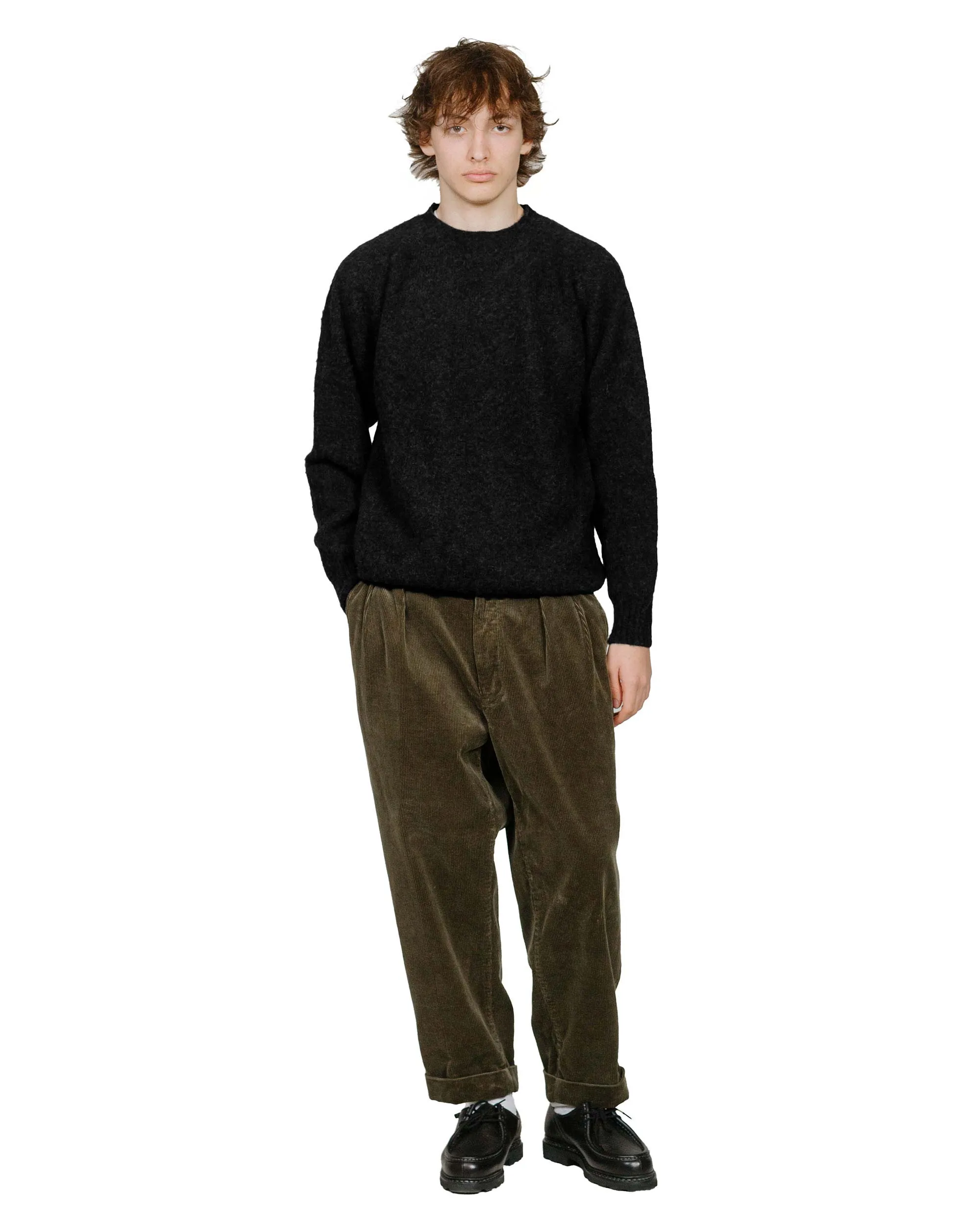 Lost & Found Shaggy Sweater Black Vintage Style Flannel