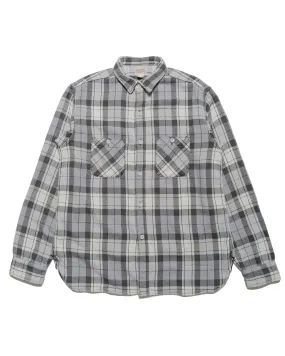 The Real McCoy's MS24007 8HU Block Check Summer Flannel Shirt Snow Gray hypoallergenic material Handcrafted Detail