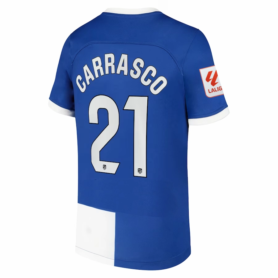 All Around Fit Cool Look Nike Atletico Madrid Yannick Carrasco Away Jersey w/ La Liga Patch 23/24 (Old Royal/White)