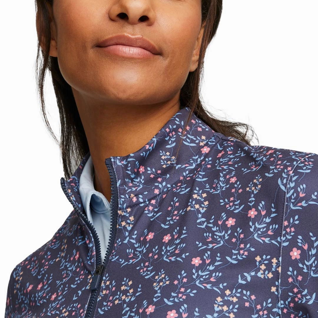 Tight Motion Puma - Women's Micro Floral Cloudspun 1/4 Zip (539100 02)
