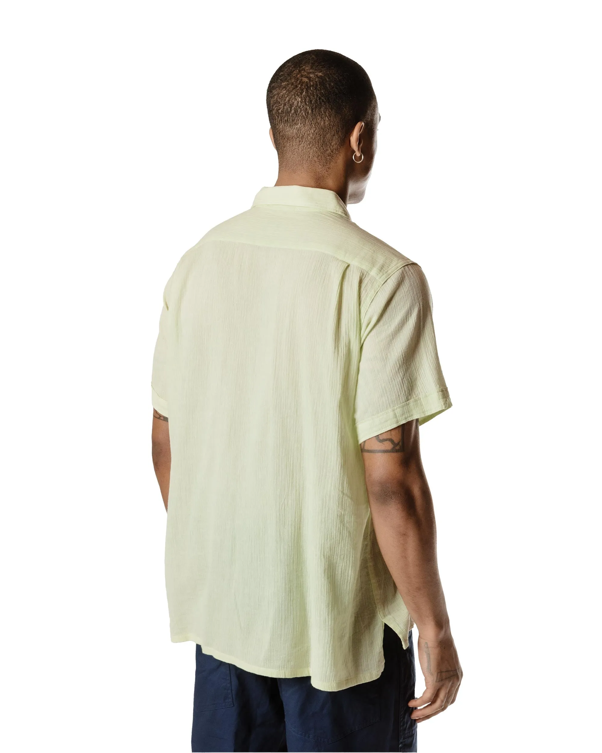 Engineered Garments Camp Shirt Lime Cotton Crepe Subtle Details