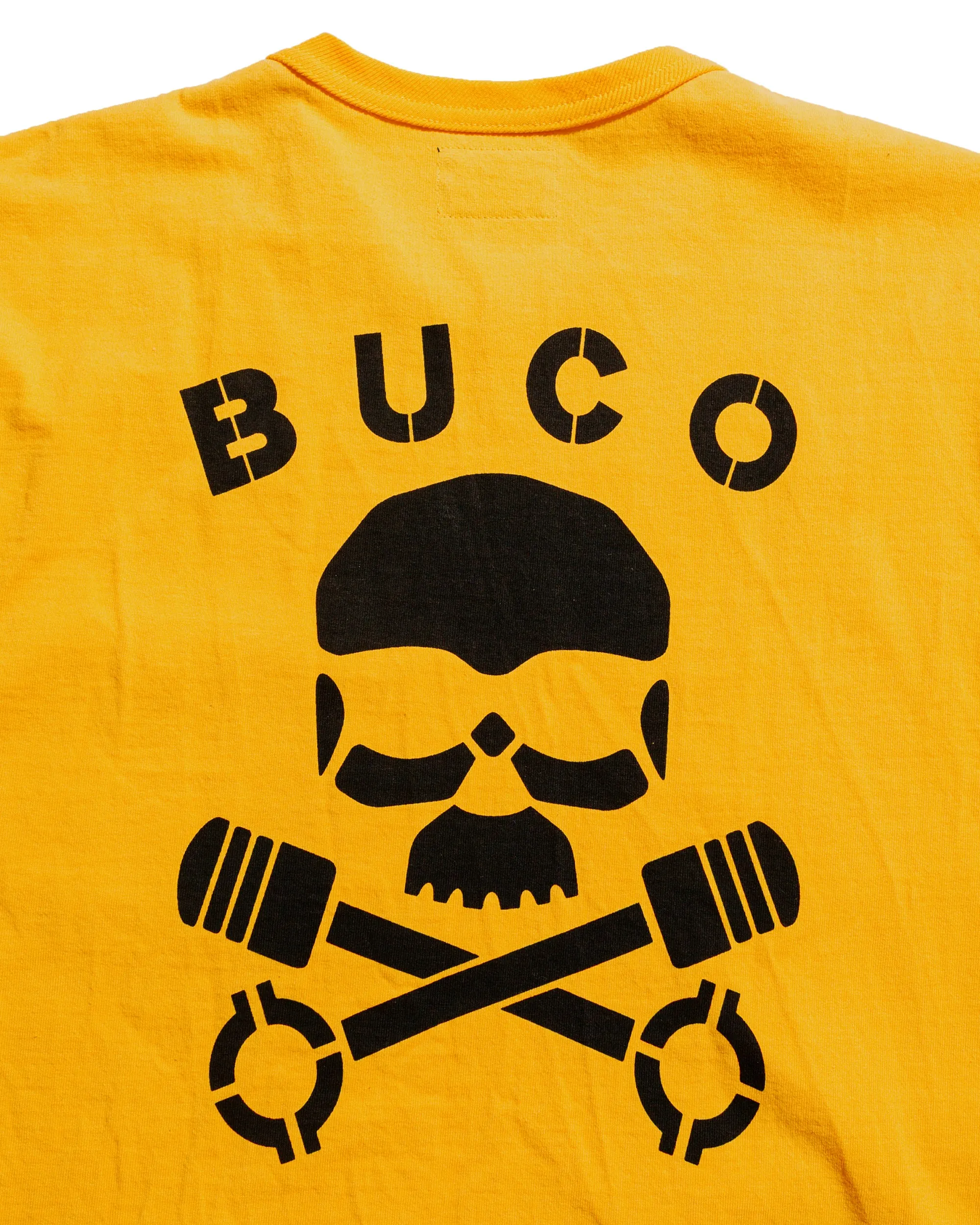 Everyday Comfort Style Non Toxic Printing The Real McCoy's BC25003 Buco Tee / Skull Piston Yellow