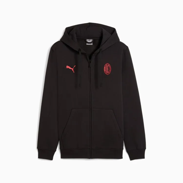 Layer Minimal Puma AC Milan 25/26 Essentials Hooded Jacket (Black/Red)