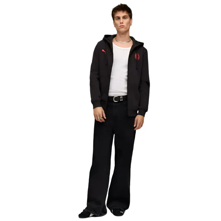 Puma AC Milan 25/26 Essentials Hooded Jacket (Black/Red) gemstone accents