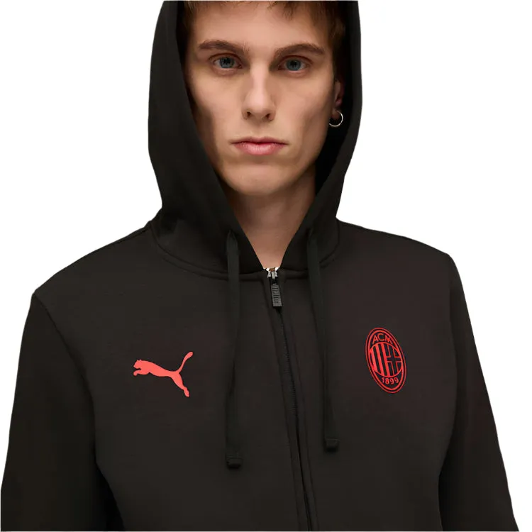 Minimalist Look Puma AC Milan 25/26 Essentials Hooded Jacket (Black/Red)