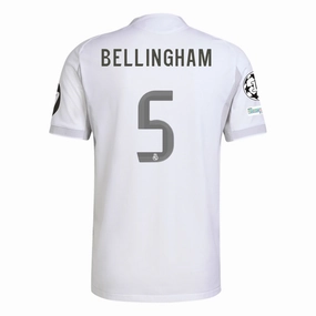 Weightless Layer Non Irritating Fabric adidas Jude Bellingham Real Madrid 25/26 Home Jersey w/ Champions League Patches (White)