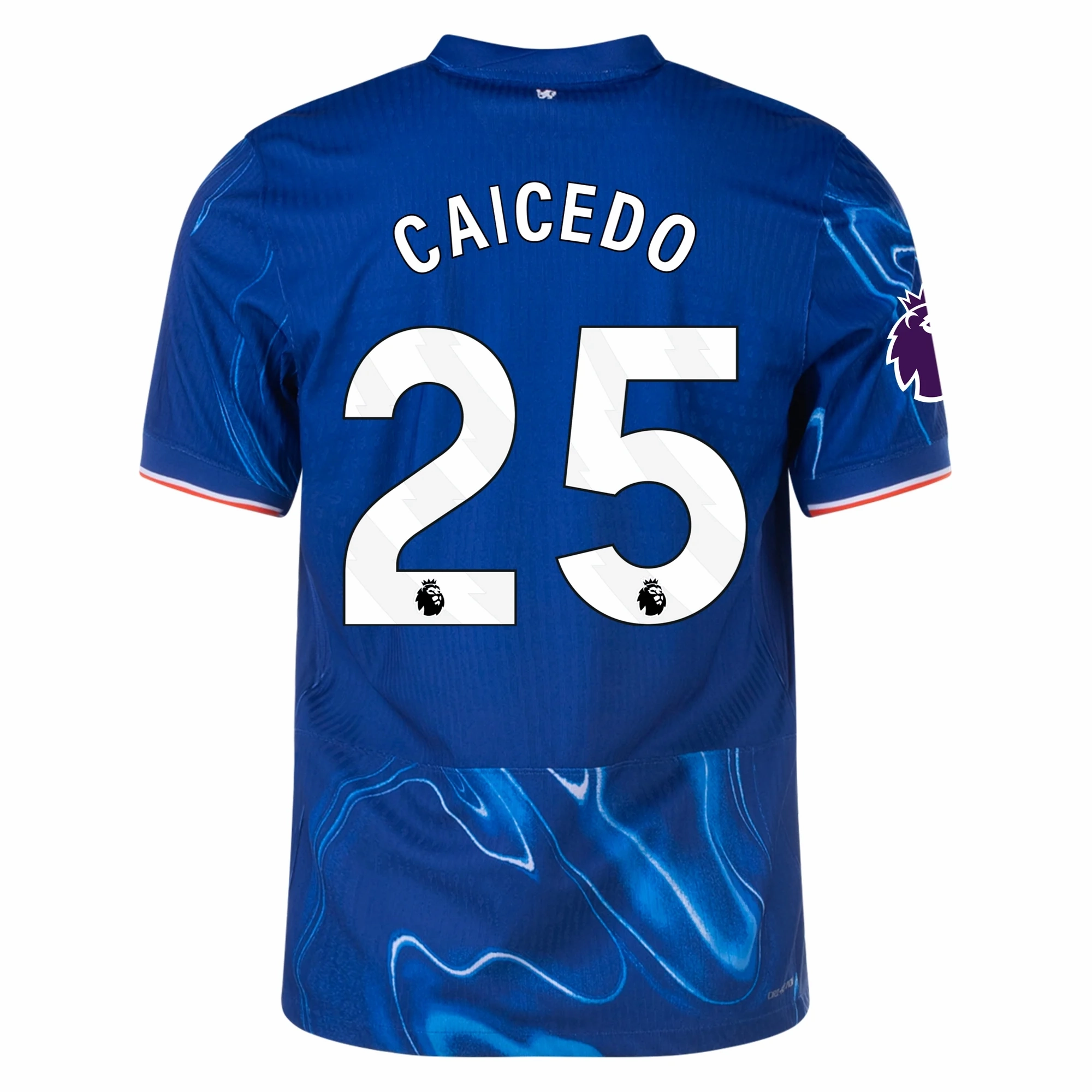 Nike Chelsea Authentic Moises Caicedo Home Jersey w/ EPL Patch 24/25 (Rush Blue/Team Orange) Flexible Training Gear