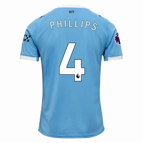 Puma Kalvin Phillips Manchester City Home Jersey 25/26 w/ EPL   Sponsor Patch (Team Light Blue/Puma White) High Stretch Elastic Cuffs