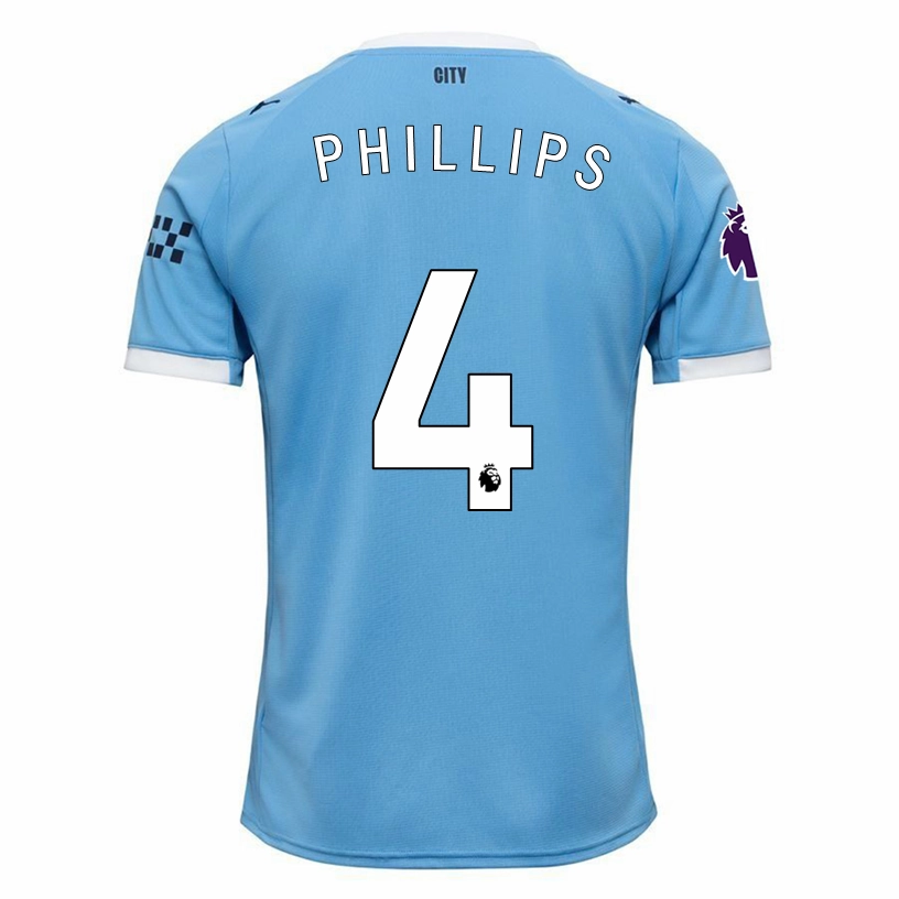 Puma Kalvin Phillips Manchester City Home Jersey 25/26 w/ EPL   Sponsor Patch (Team Light Blue/Puma White) High Stretch Elastic Cuffs