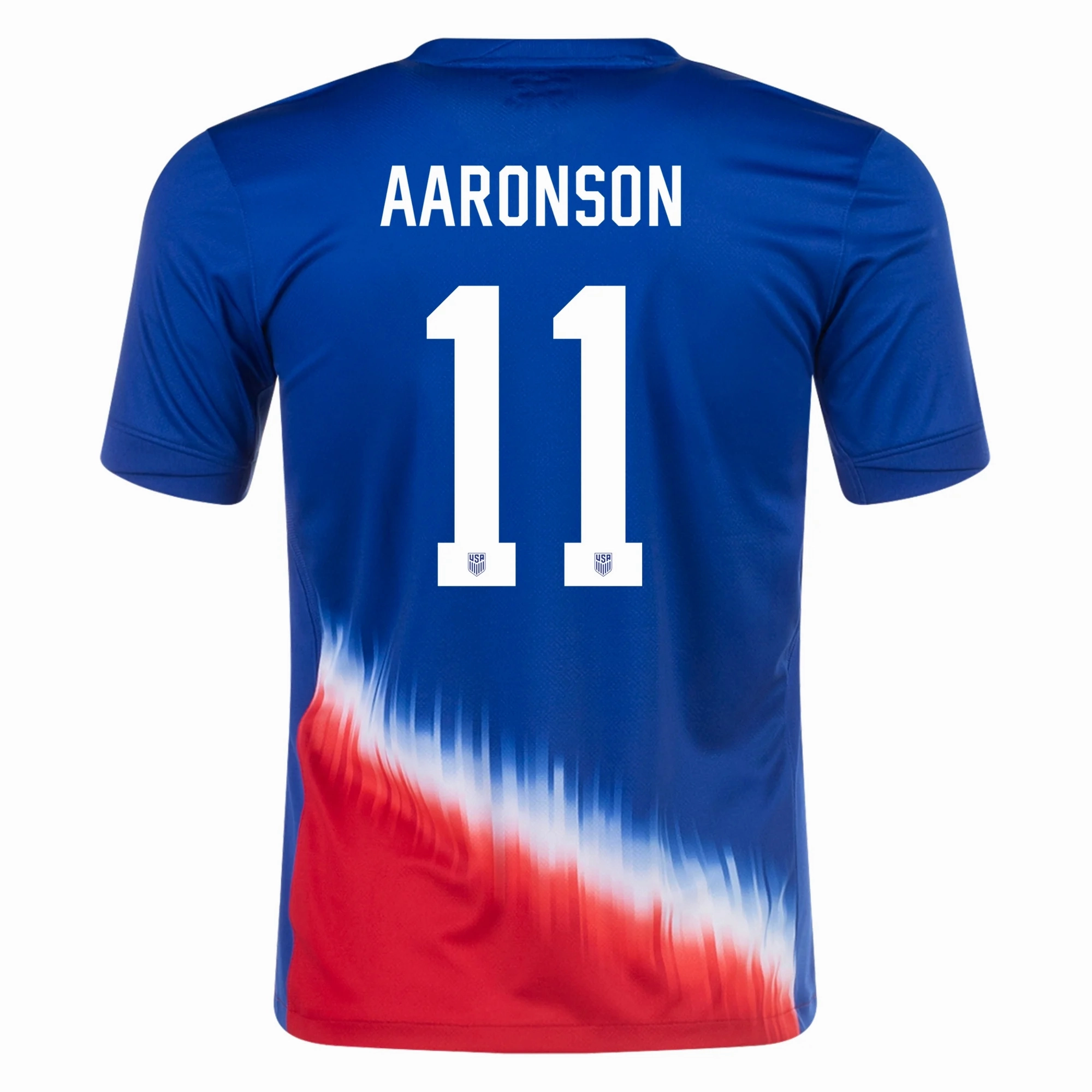 Nike Mens United States Brenden Aaronson Away Jersey 24/25 (Old Royal/Sport Red) Double Layered Thermal Insulation