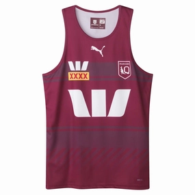 basic Wide Men's State Of Origin Queensland Maroons 2025 Training Singlet