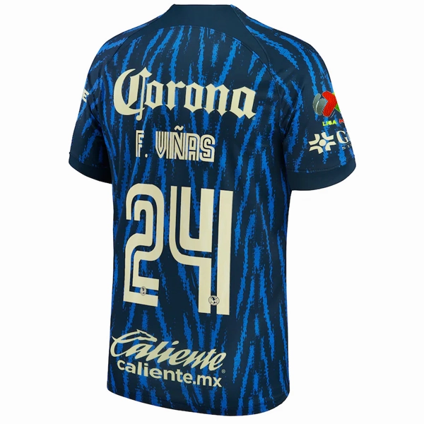 Nike Club America Federico Vinas Away Jersey w/ Liga MX Patch 22/23 (Armory Navy/Lemon Chiffon) Active Comfort