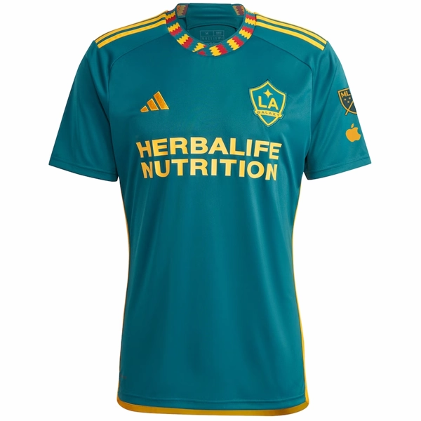 adidas LA Galaxy Douglas Costa Away Jersey w/ MLS   Apple TV Patches 23/24 (Green/Yellow) Sporty Appeal