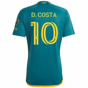 adidas LA Galaxy Douglas Costa Away Jersey w/ MLS   Apple TV Patches 23/24 (Green/Yellow) Rush Hour Functional Fit