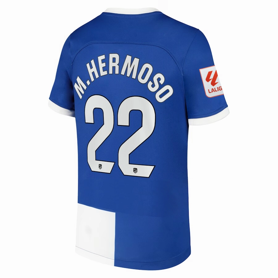 Nike Atletico Madrid Mario Hermoso Away Jersey w/ La Liga Patch 23/24 (Old Royal/White) Move Enhanced anti static coating
