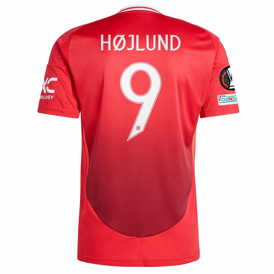 adidas Manchester United Rasmus H?jlund Home Jersey w/ Europa League Patches 24/25 (MUFC Red) Active Stretch