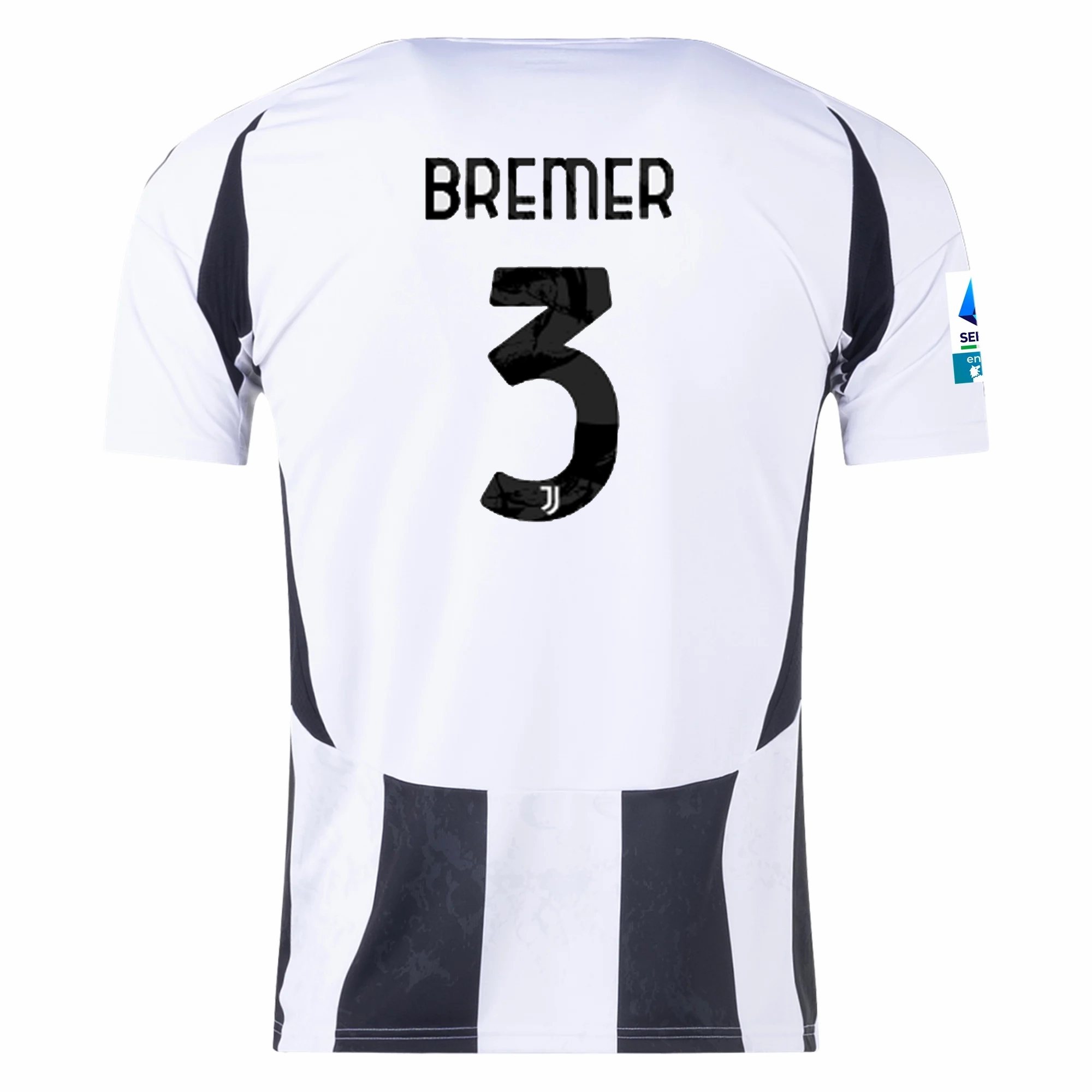 adidas Juventus Gleison Bremer Home Jersey w/ Serie A Patch 24/25 (White/Black) dry surface Tubular Body Mapping