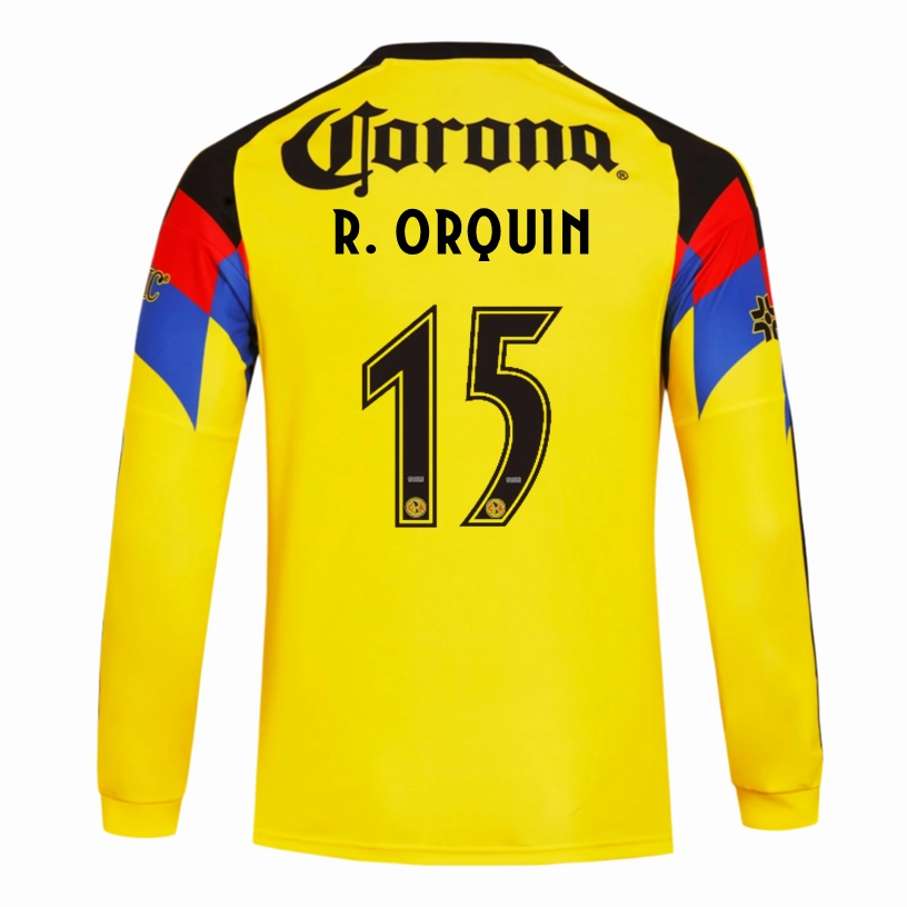 adidas R. Orquin Club Am??rica 25/26 Long Sleeve Home Jersey (Yellow) Body Fit Ventilated Design