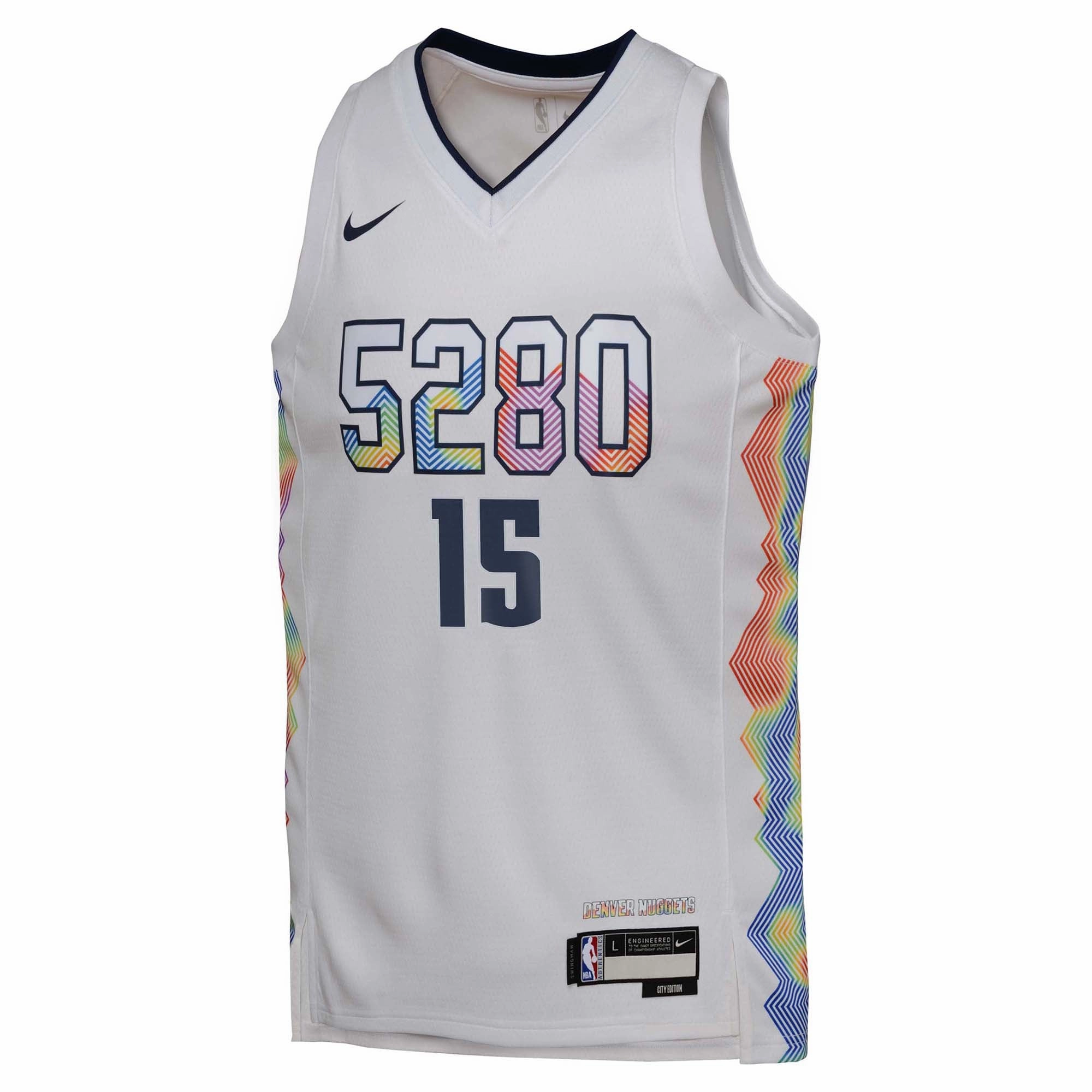 Junior's NBA Denver Nuggets Nikola Jokic 2024/25 City Edition Swingman Jersey Quick Adapt Fibers Stretch Trim