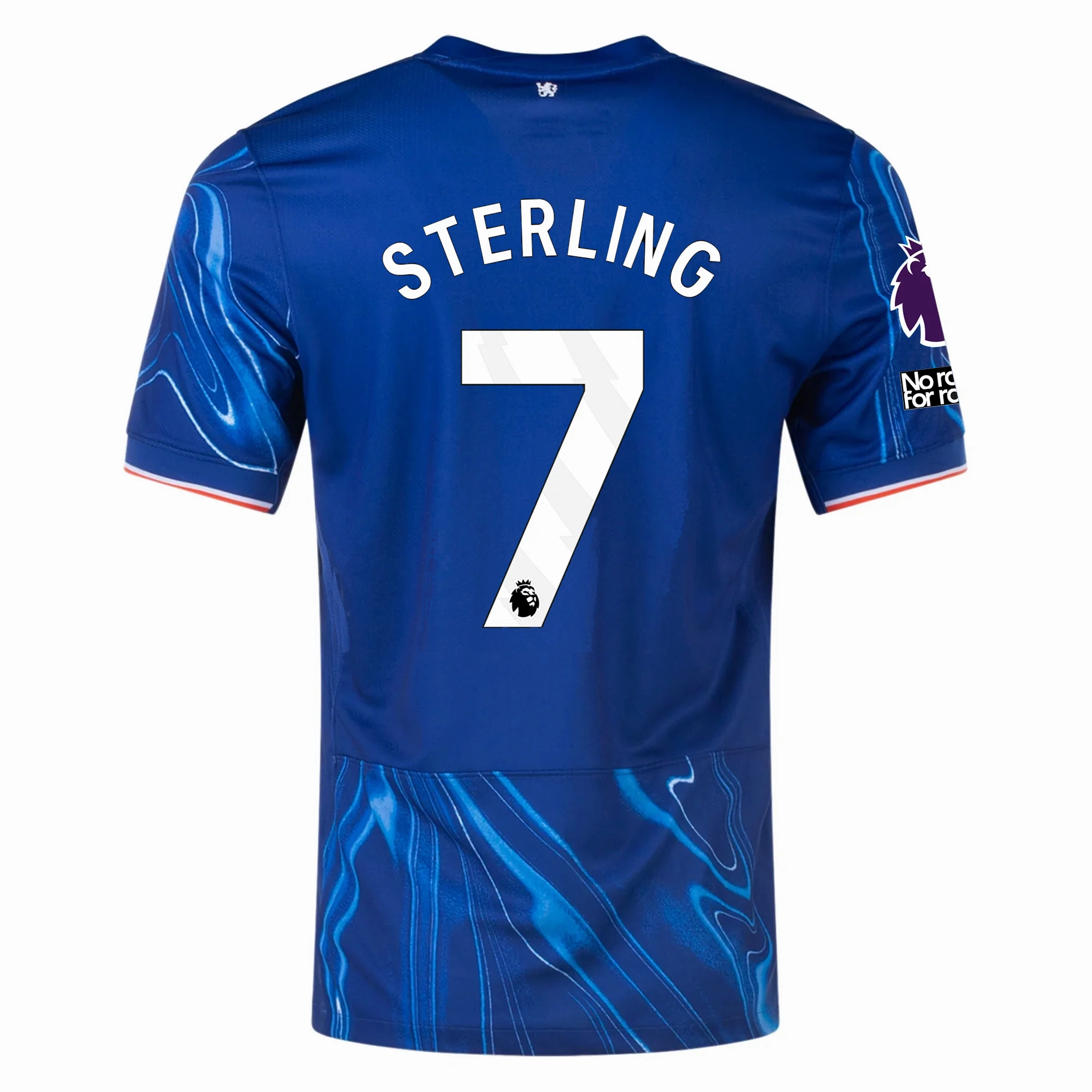 Nike Chelsea Raheem Sterling Home Jersey w/ EPL   No Room For Racism Patches 24/25 (Rush Blue/Team Orange) Speed Comfort Laser Cut Edge Finishing