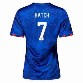Nike Womens United States Ashley Hatch 4 Star Away Jersey 23/24 w/ 2019 World Cup Champion Patch (Hyper Royal/Loyal Blue) Cool Day Fit