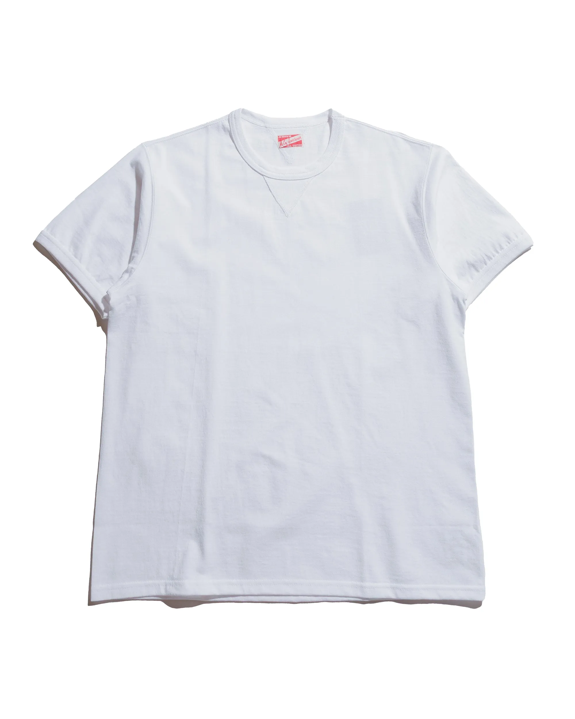 Cool Weather Wear Travel convenience The Real McCoy's MC23020 Gusset Tee White