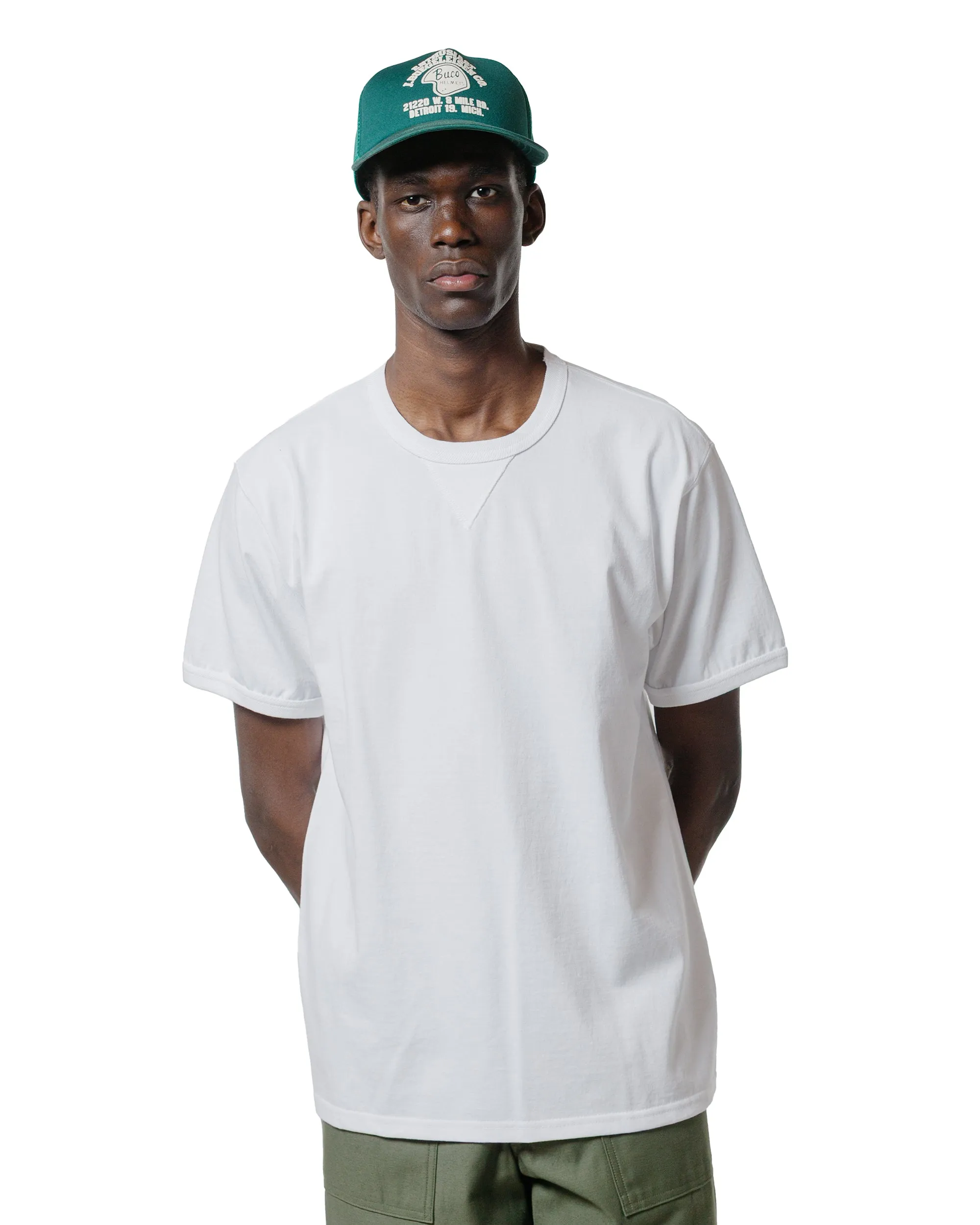 The Real McCoy's MC23020 Gusset Tee White comfortable top Pastel color