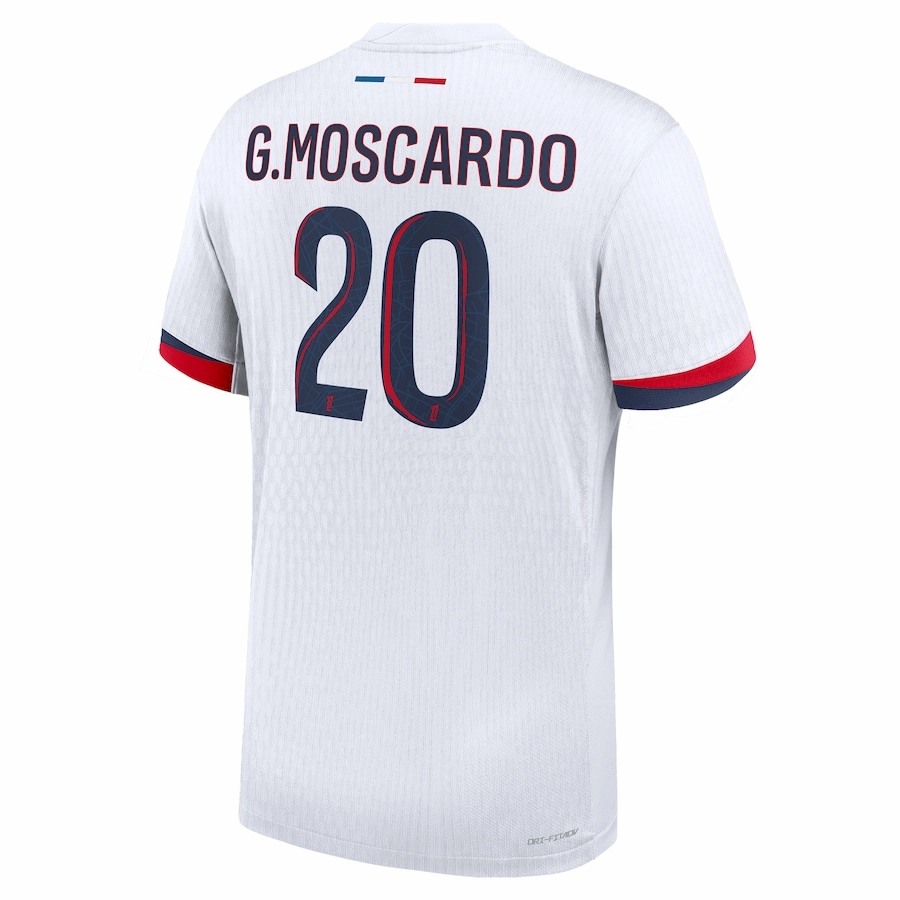 Streamlined Fit Nike Paris Saint-Germain Authentic Gabriel Moscardo Away Jersey 24/25 (White/Midnight Navy)