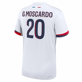 Streamlined Fit Nike Paris Saint-Germain Authentic Gabriel Moscardo Away Jersey 24/25 (White/Midnight Navy)