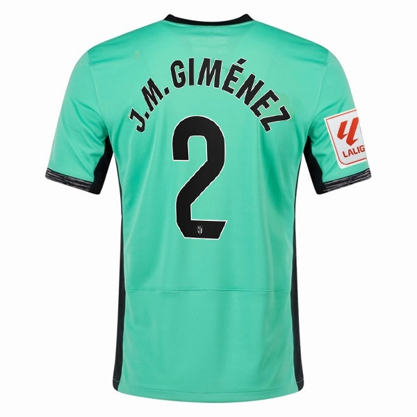 Nike Atletico Madrid Jos?? Mar??a Gim??nez Third Jersey w/ La Liga Patch 23/24 (Spring Green/Black) Drop Shoulder Fit