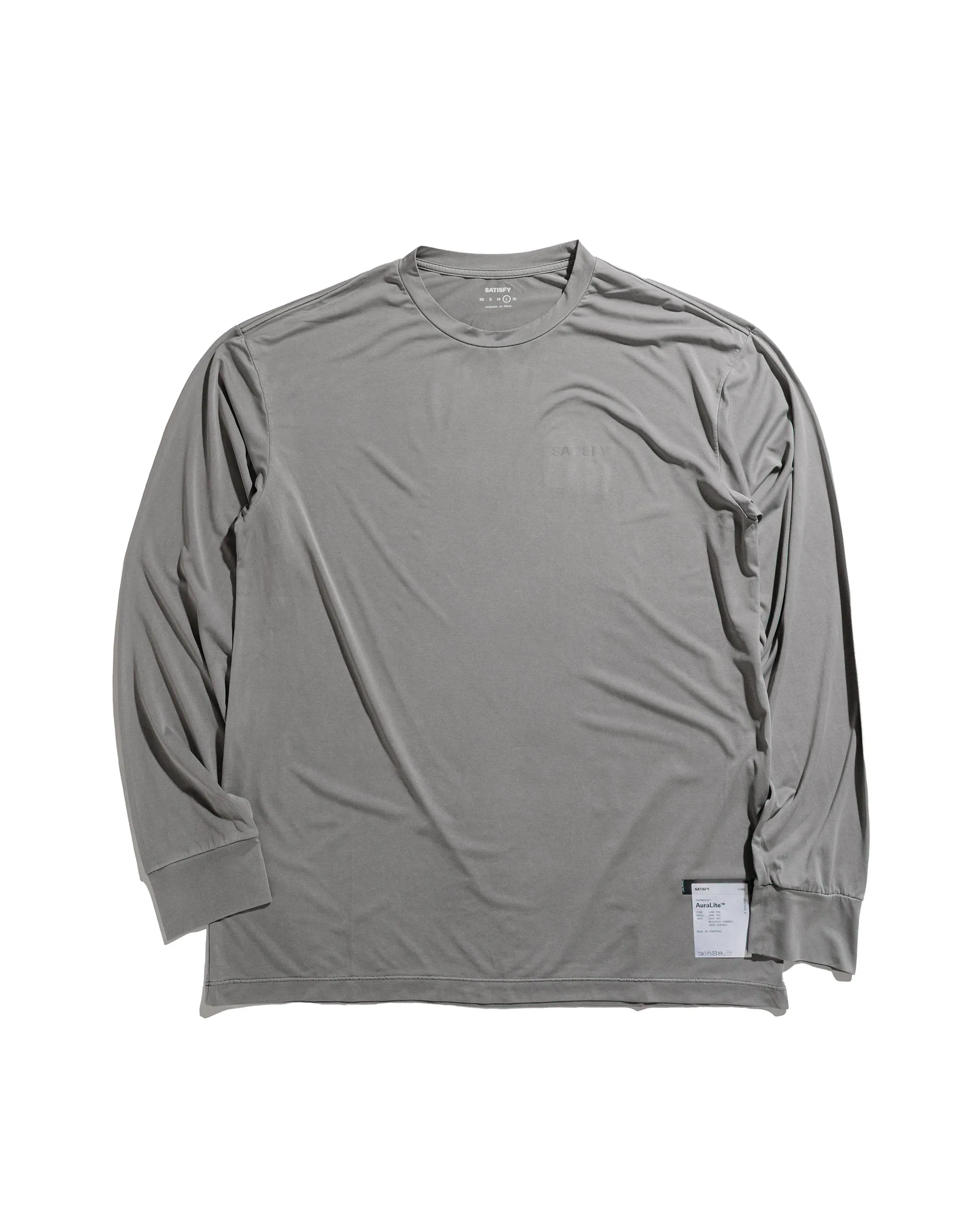 Micro Perforation Soft Touch SATISFY AuraLite Long Tee Mineral Graphite