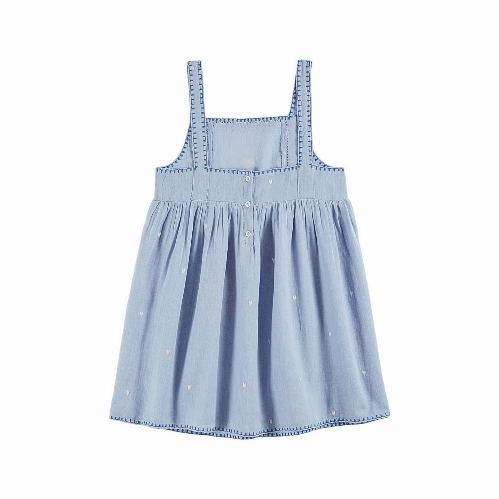 Emile et Ida Heart Embroidered Dress, Ecume Soft Outfit