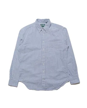 Gitman Vintage Bros. Blue Stripe Seersucker Shirt Flexible Knit family gathering