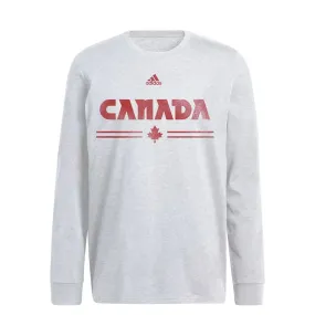 adidas - Men's Canada Soccer Retro Long Sleeve Crewneck Sweatshirt (GA4862) Ribbed Hem Detail