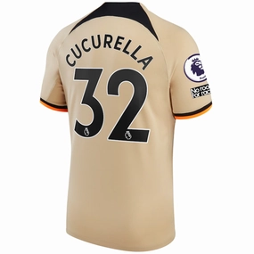 Nike Chelsea Cucurella Third Jersey w/ EPL   No Room For Racism   Club World Cup Patches 22/23 (Sesame/Black) Speed Focus