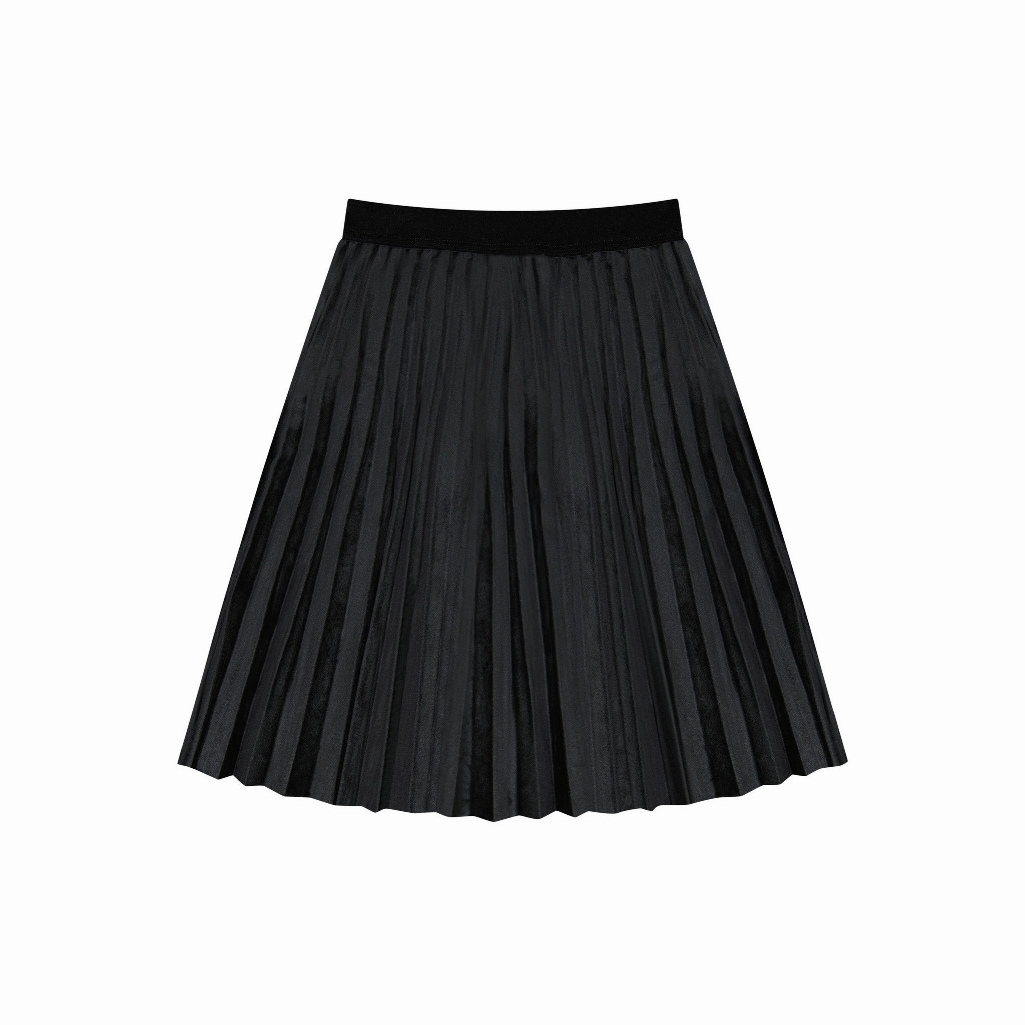 Melange Pleated Velour Skirt Crisp Details Summer Picnic