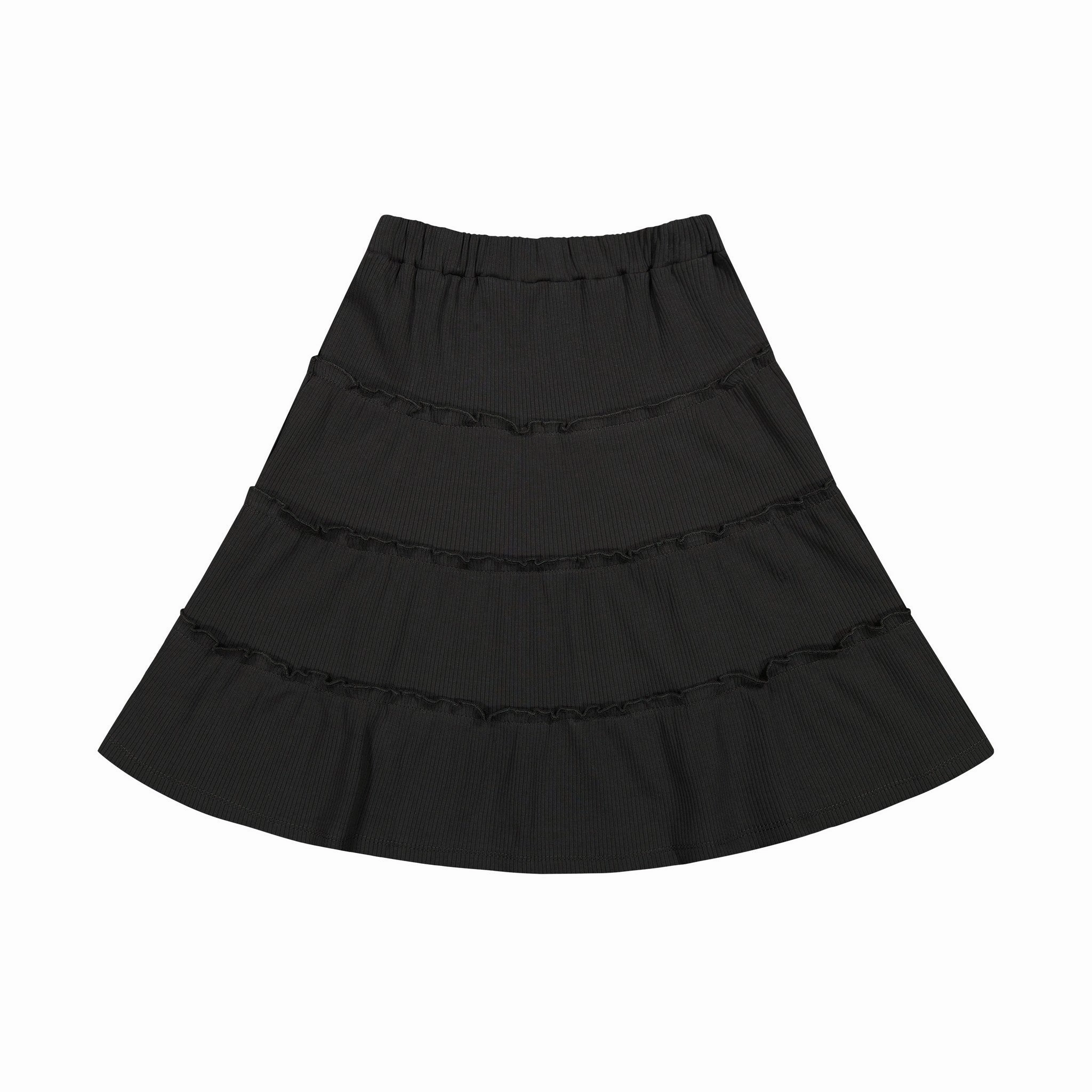 On-The-Go Outfit Layered Structure Ribbed Layered Skirt