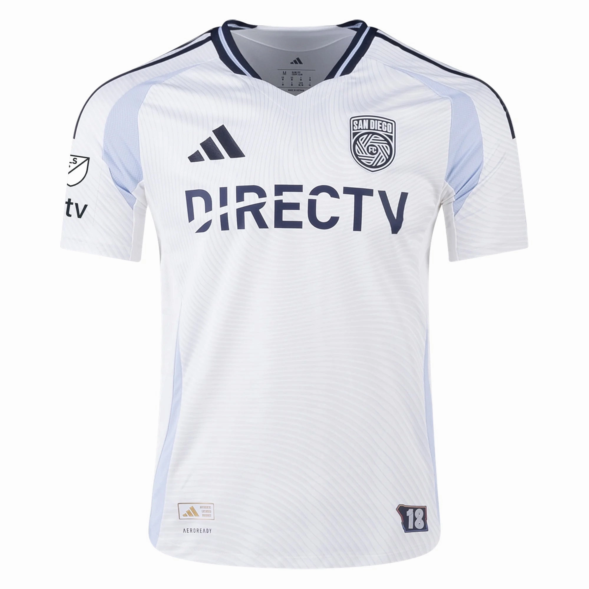 adidas San Diego FC Authentic Hirving Lozano Away Jersey 25/26 w/ MLS & Apple Patch (White) Tailored Fit