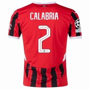 Puma AC Milan Davide Calabria Home Jersey w/ Champions League Patches 24/25 (Puma Red/Puma Black) Breath Flow