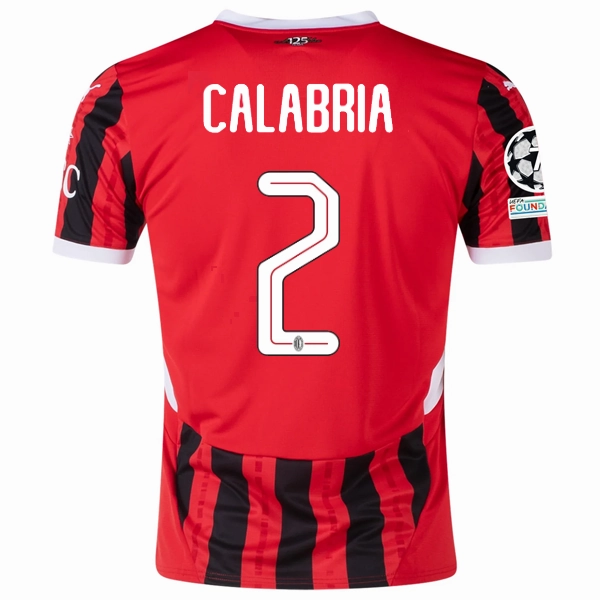 Outdoor Ready Puma AC Milan Davide Calabria Home Jersey w/ Champions League Patches 24/25 (Puma Red/Puma Black)