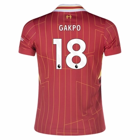 Nike Youth Liverpool Cody Gakpo Home Jersey 24/25 (Gym Red/Chrome Yellow) Breathable activewear