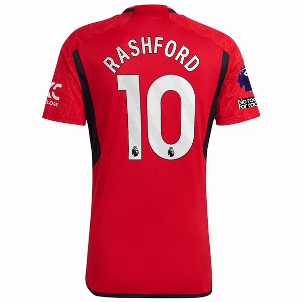 adidas Manchester United Marcus Rashford Home Jersey 23/24 w/ EPL   No Room For Racism Patches (Team College Red) Mesh Ventilation Panels Dynamic Performance