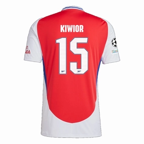 adidas Arsenal Jakub Kiwior Home Jersey w/ Champions League Patches 24/25 (Better Scarlet/White) Performance Driven Design