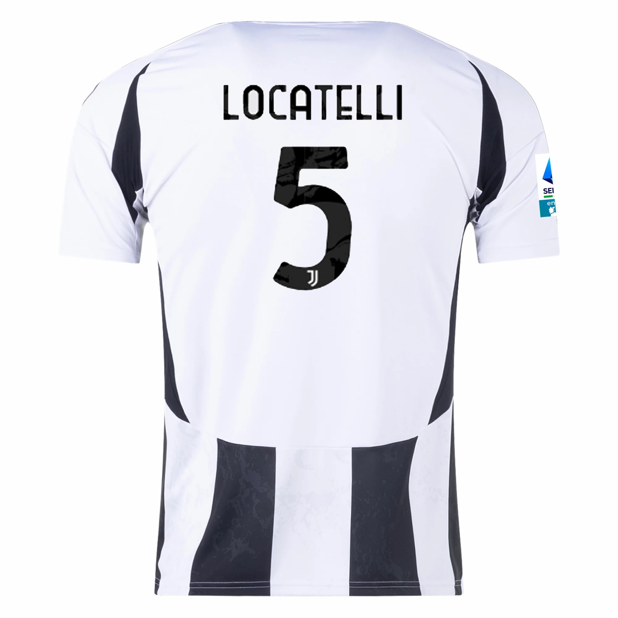 Contoured Silicone Grippers Movement Support adidas Juventus Manuel Locatelli Home Jersey w/ Serie A Patch 24/25 (White/Black)