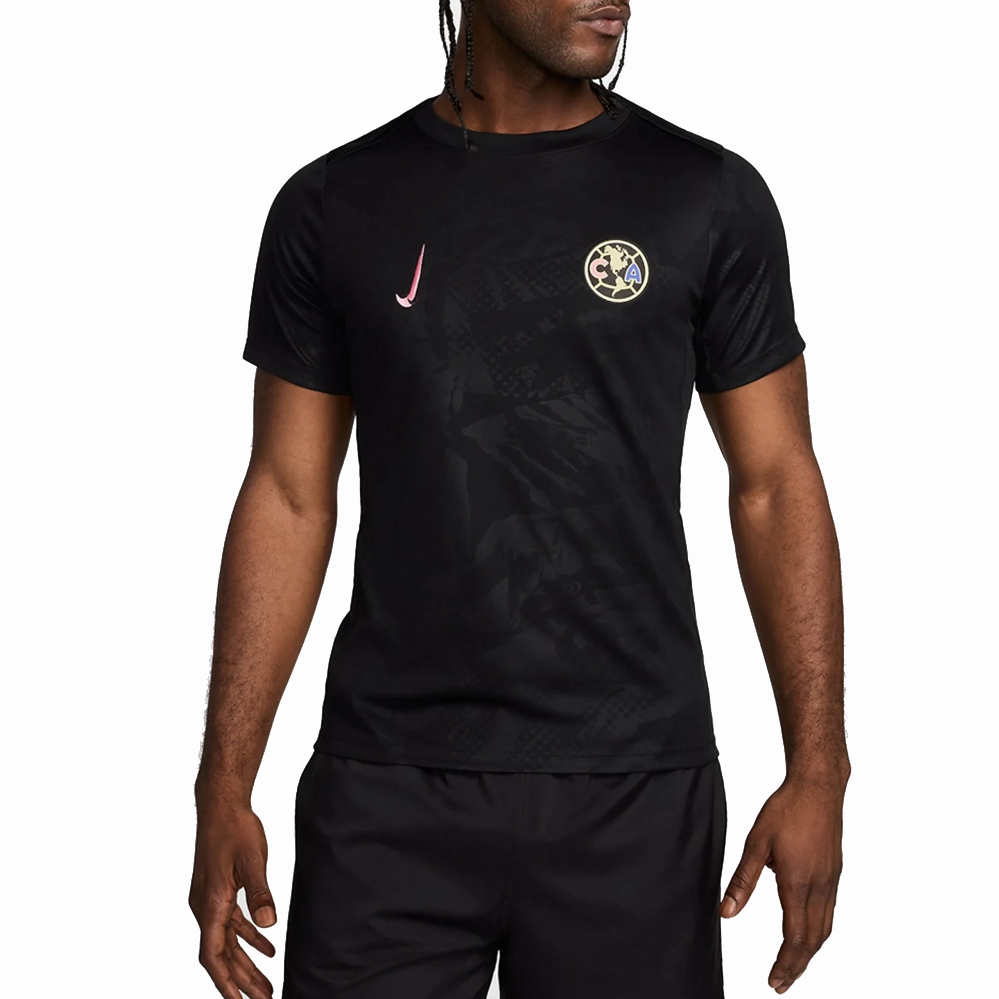 Bonded Armhole Frames Multi Directional Stretch Nike Club America Academy Pro Pre Match Top 24/25 (Black/Coral Chalk)