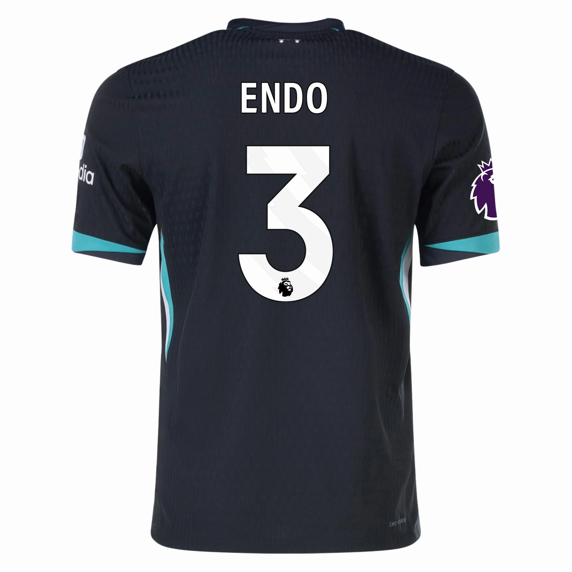 Nike Liverpool Authentic Wataru End?? Away Jersey w/ EPL Patch 24/25 (Night Forest/Washed Teal) Double Stitched Hemming Performance Fit