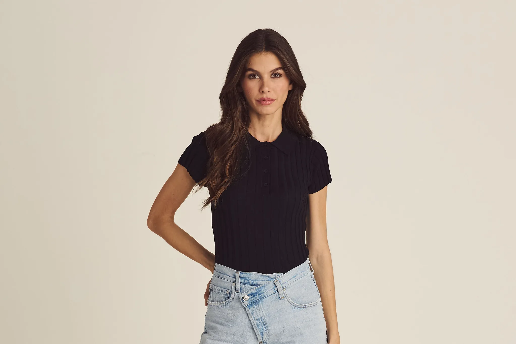 Malbon "Elea Rib Knit Polo" W - Black AbrasionResistantThread Noble Core