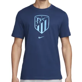 Nike Atletico Madrid Crest T-Shirt (Blue Void) Fun Prints RibbedNeckBanding
