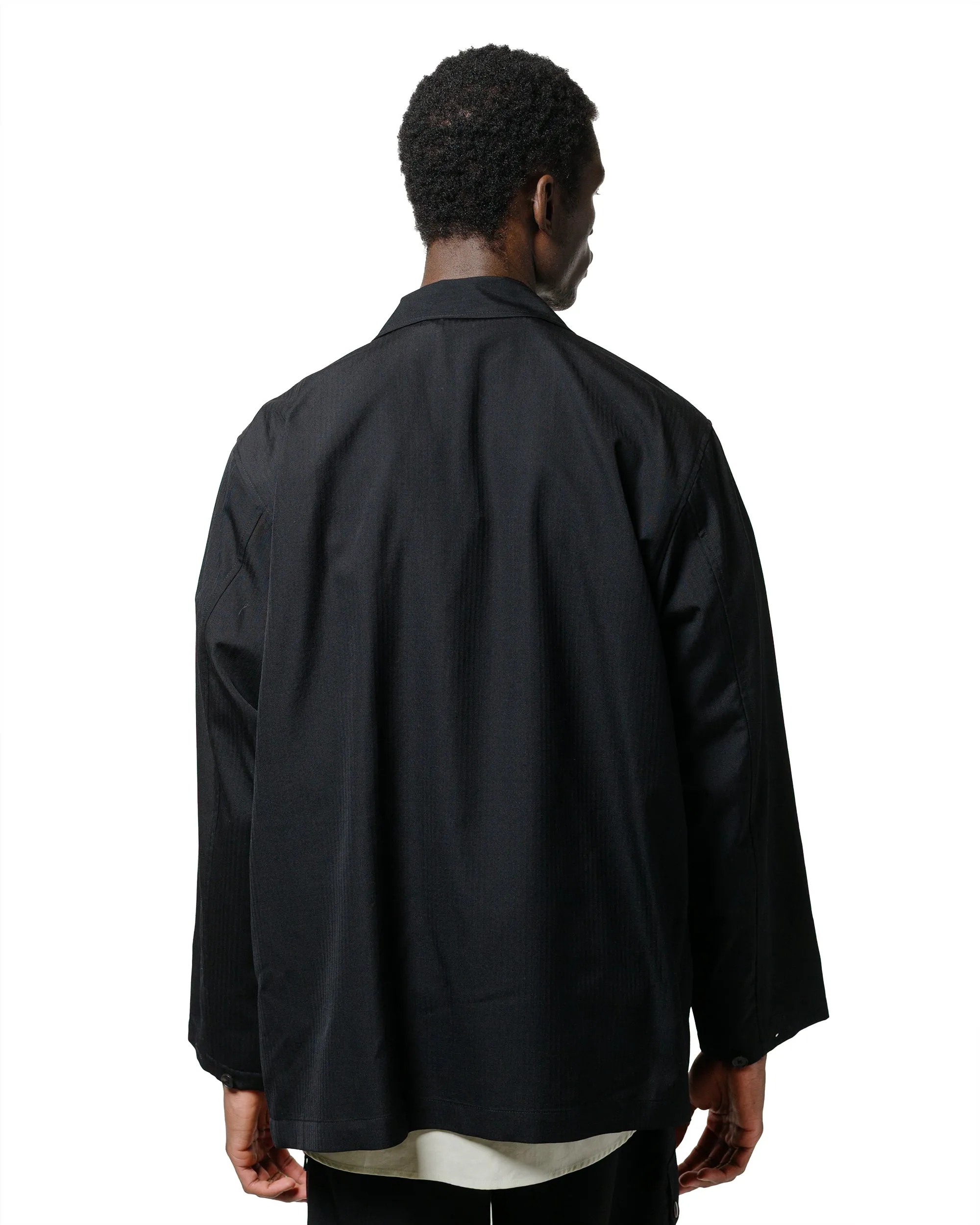 Fashion staples Auralee Wool Herringbone Over Shirt Black
